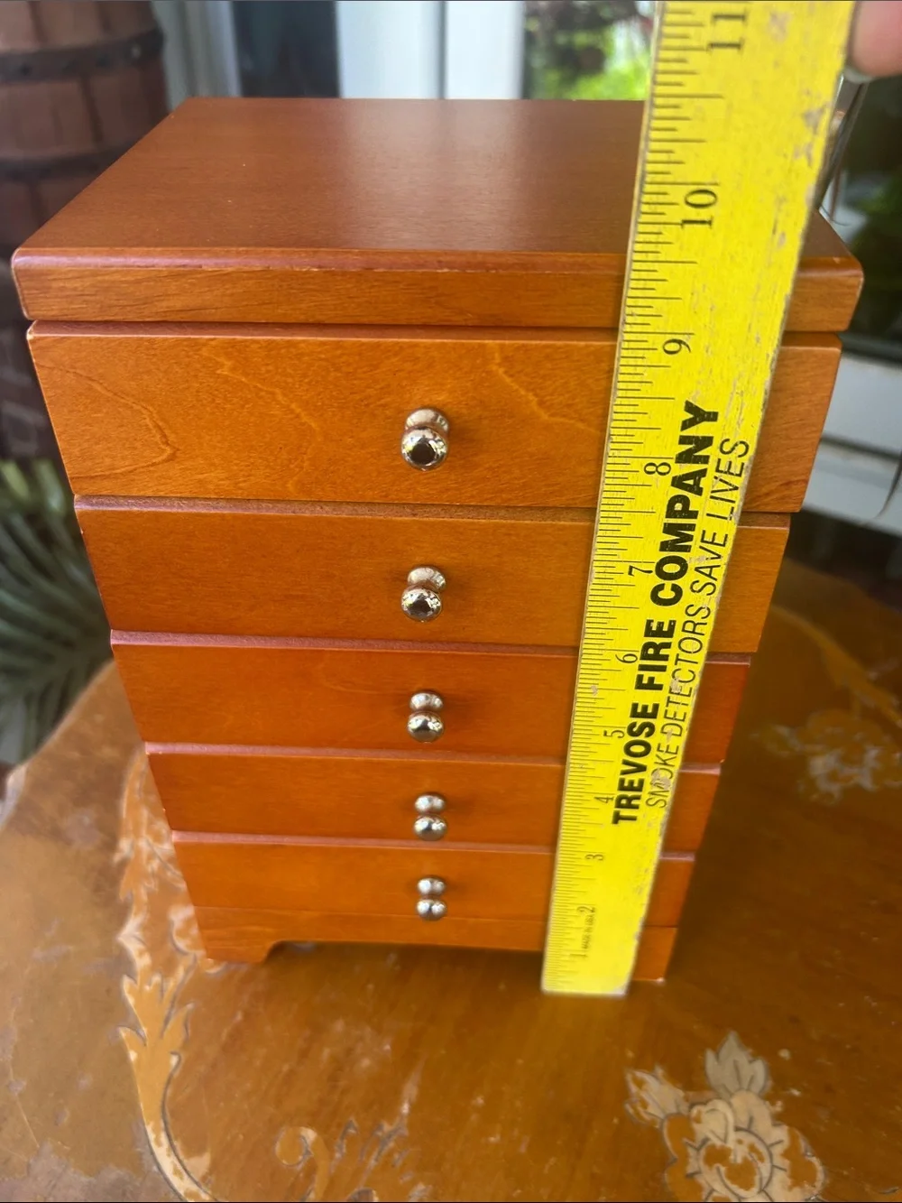 Wooden 5-Drawer Jewelry Armoire Chest